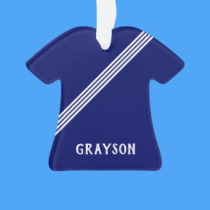 Ornamento Boys Marinho Blue and White Sports Jersey