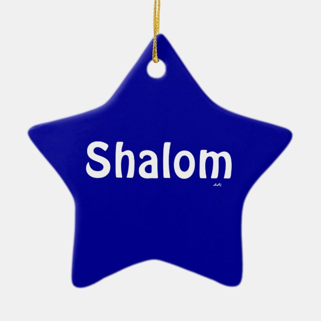 Ornamento branco azul da estrela de Shalom (Frente)