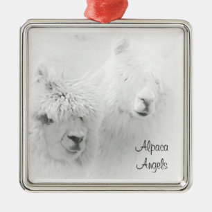 Ornamento branco das alpacas dos anjos da alpaca
