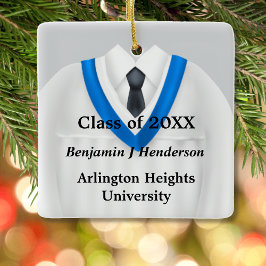 Ornamento Branco e Azul do palhaço de Formando mas