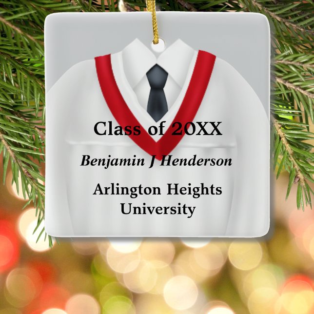 Ornamento Branco e Vermelho do palhaço de Formando (Criador carregado)