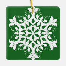 Ornamento Branco em Floco de Neve