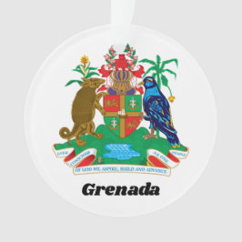Ornamento Brasão de Armas Colorido do Caribe Ilha de Granada