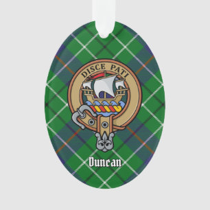 Ornamento Brasão do Clã Duncan sobre Tartan