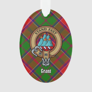 Ornamento Brasão do Clã Grant sobre Tartan