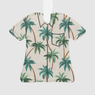 Ornamento Breezy Palm Trees em Faux Grasscloth- Verde