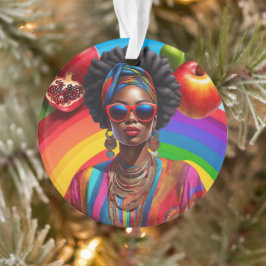 Ornamento Brilha com Deus, mulher negra africana americana