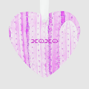 Ornamento Brincadeiras cor-de-rosa Cactus Saguaro XOXO Heart