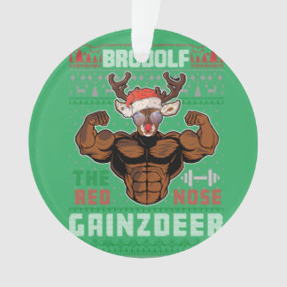 Ornamento Brodolf The Red Nose Gainzdeer Gym Ugly Christmas