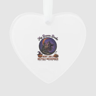Ornamento Bruxa de Mensageiro de Bicicleta Quebrada Broom Ha