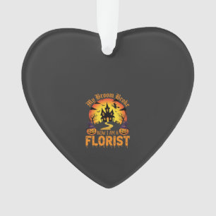 Ornamento Bruxa Florista Meu Vassoura Quebrou no Halloween