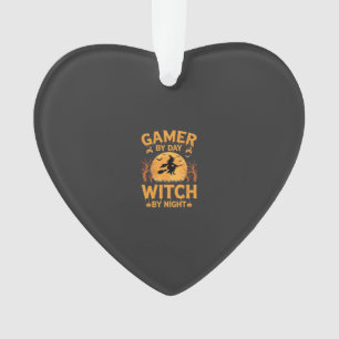 Ornamento Bruxa Gamer Design de Jogos para Halloween