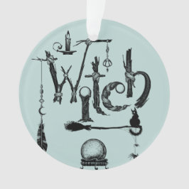 Ornamento Bruxa Natureza Ilustrativa do Mundo Antigo