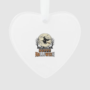 Ornamento Bruxa Vintage Feliz Halloween Desenho Vetorial_1