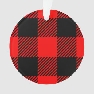 Ornamento Buffalo Check Red and Black Lumberjack Xadrez Deco