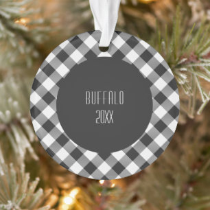Ornamento Buffalo Check White Clan Tartan Xadrez escocesa