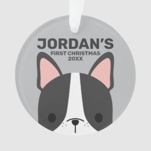 Ornamento Bulldog Francês Bonito com Nome Personalizado