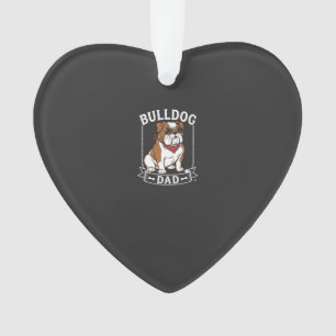 Ornamento Bulldog Pai Cachorro Óculos de Sol Bandana