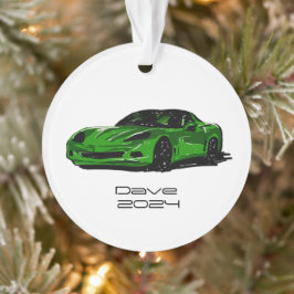 Ornamento C6 Corvette Sports Car - Desenho Verde