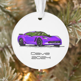 Ornamento C7 Corvette Sports Car Purple Sketch