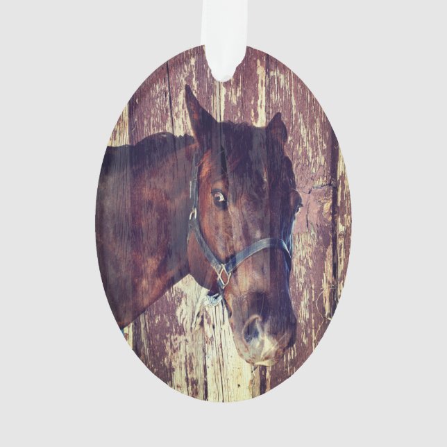 Ornamento Cabeça de cavalo anjada olhos castanhos me olham (Verso)