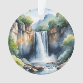 Ornamento Cachoeira pintada à aquarela