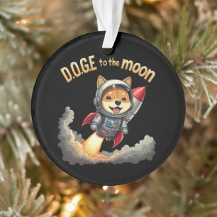Ornamento Cachorro à Lua A Última Viagem de Dogecoin
