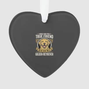 Ornamento Cachorro Amigo Verdadeiro Retriever Dourado