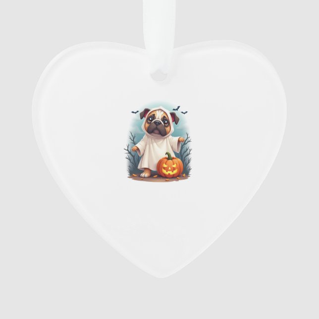 Ornamento Cachorro Bulldog Fantasma Boo (Frente)