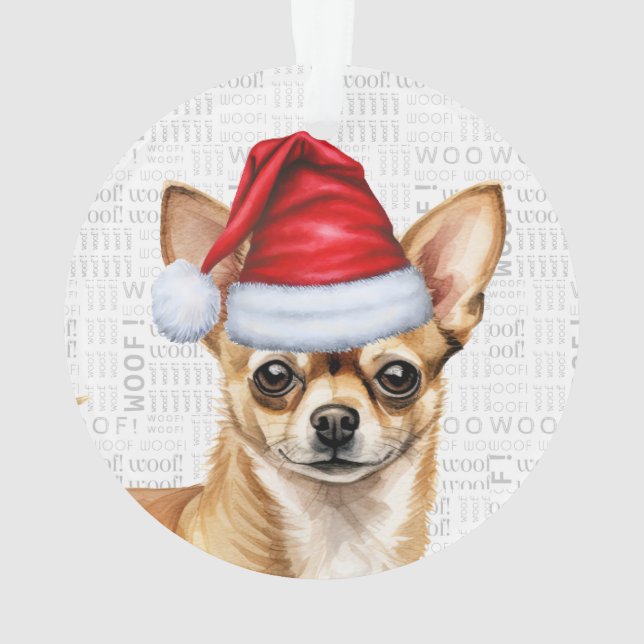 Ornamento Cachorro Chihuahua com Nome e Foto no Natal (Verso)