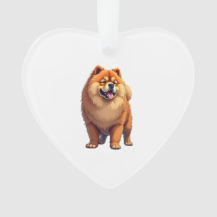 Ornamento Cachorro Chow Chow Raça de Cachorro Chinês para um