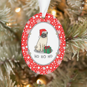 Ornamento Cachorro de Papai Noel de Natal (desfiladeiro)