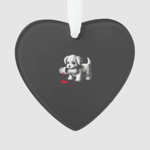 Ornamento Cachorro Fofo com Camisa de Pantufo Humor Negro Am