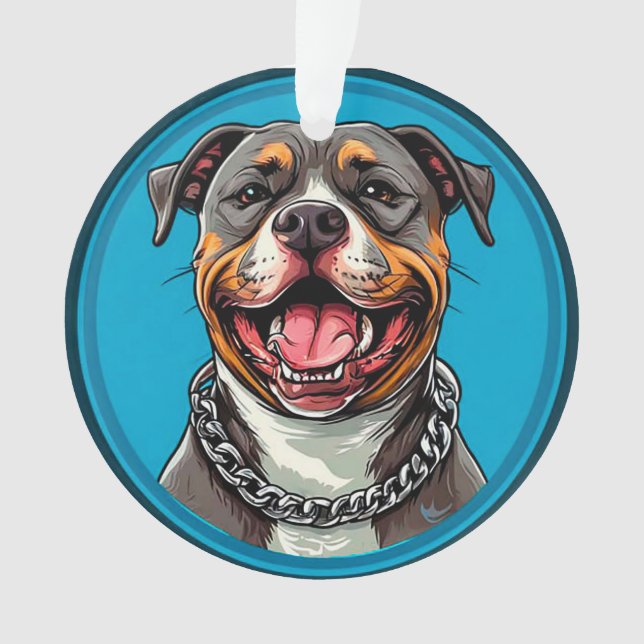 Ornamento Cachorro Pitbull fofo (Frente)