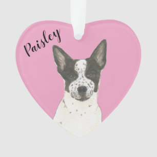 Ornamento Cachorro Preto-Cor-de-Rosa Personalizado