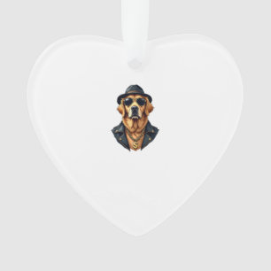 Ornamento Cachorro Retriever Dourado Vintage Legal de Óculos