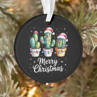 Ornamento Cacto Feliz Natal Chapéu do Papai Noel Plantas de 