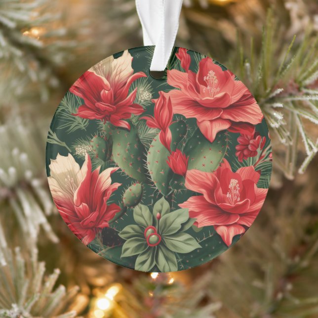 Ornamento Cactus Kisses & Christmas Wishes – A Double-Sided  (Árvore)