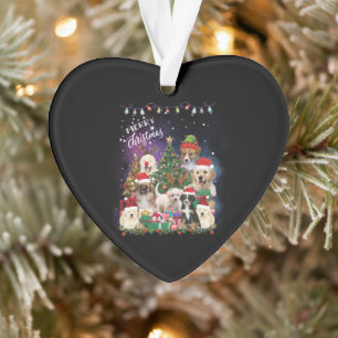 Ornamento Cães Feliz Natal Luz