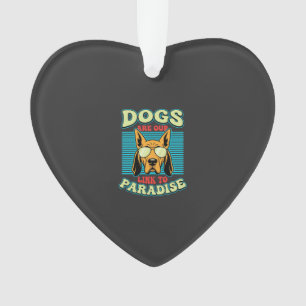 Ornamento Cães São Nossa Ligação com o Paraíso Vetor Retro