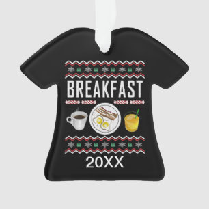 Ornamento Café da Manhã Bacon Ovos Sumo Suco Feio de Natal