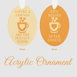 Ornamento Café e amigos adoram corações laranja