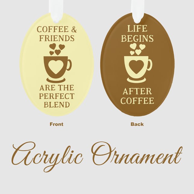 Ornamento Café e amigos adoram corações marrons (Criador carregado)