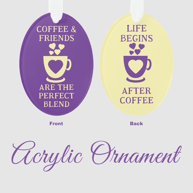 Ornamento Café e amigos adoram corações roxos (Criador carregado)