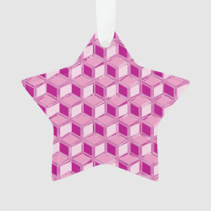Ornamento Caixas 3d cromo - cor-de-rosa fuchsia