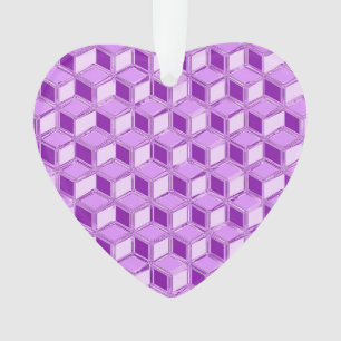 Ornamento Caixas 3d cromo - violeta roxa