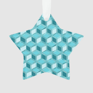 Ornamento Caixas de 3 d crômio - turquesa / aqua