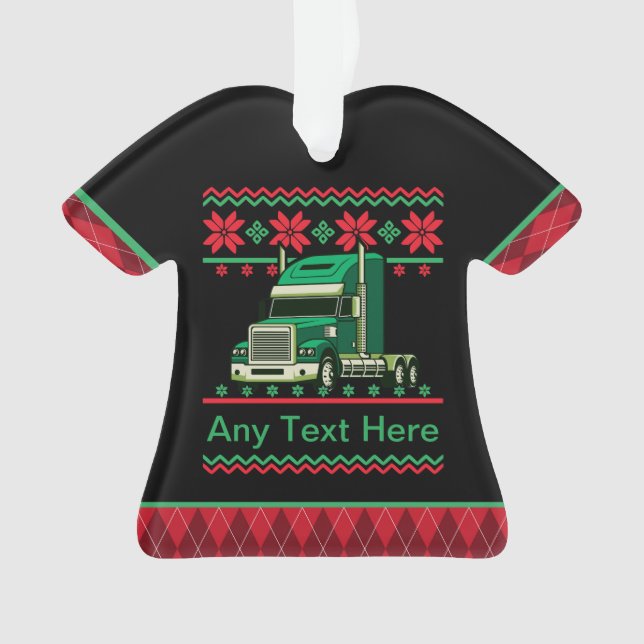 Ornamento Caminhante Personalizado Semi Driver no Natal Feio (Frente)