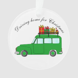 Ornamento Caminhão "Dirigindo para o Natal" com presentes