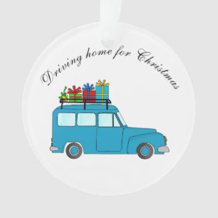 Ornamento Caminhão "Dirigindo para o Natal" com presentes